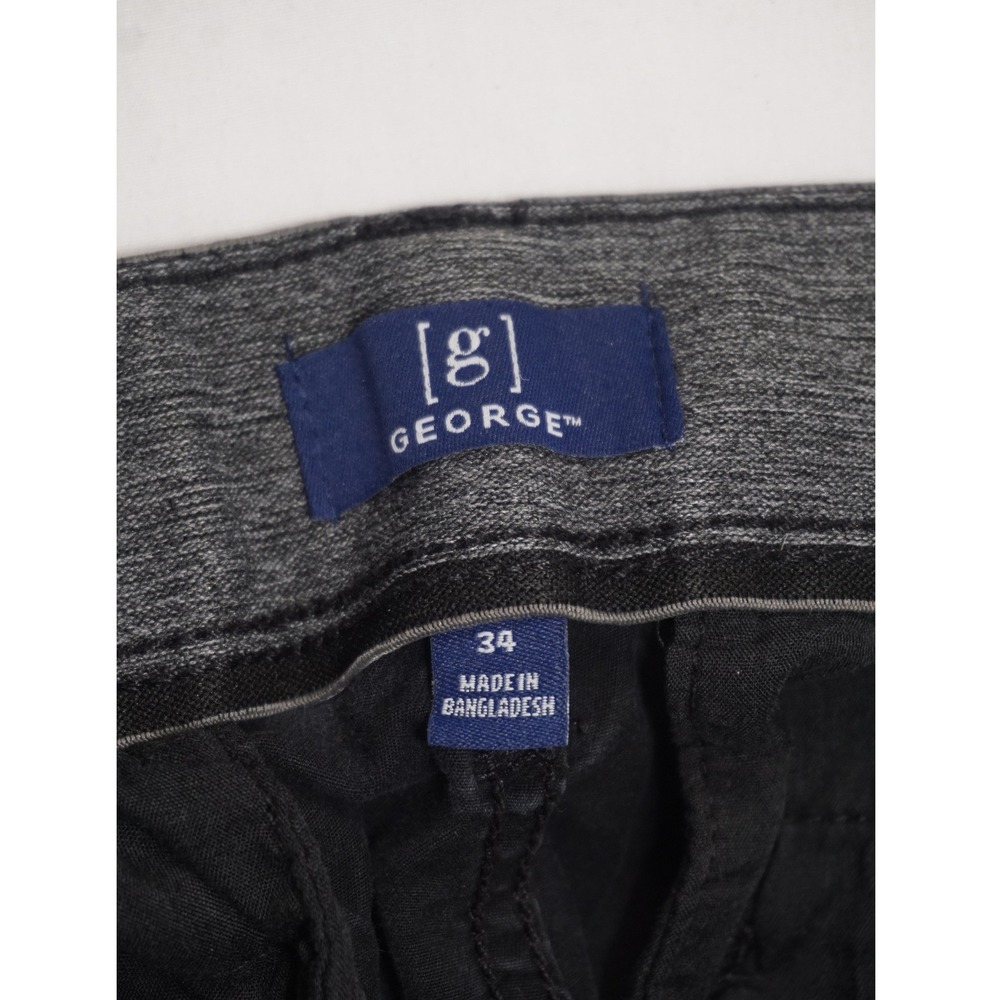George 34 Cargo Shorts Black Cotton Blend Stretch Multi Pocket - Picture 6 of 8